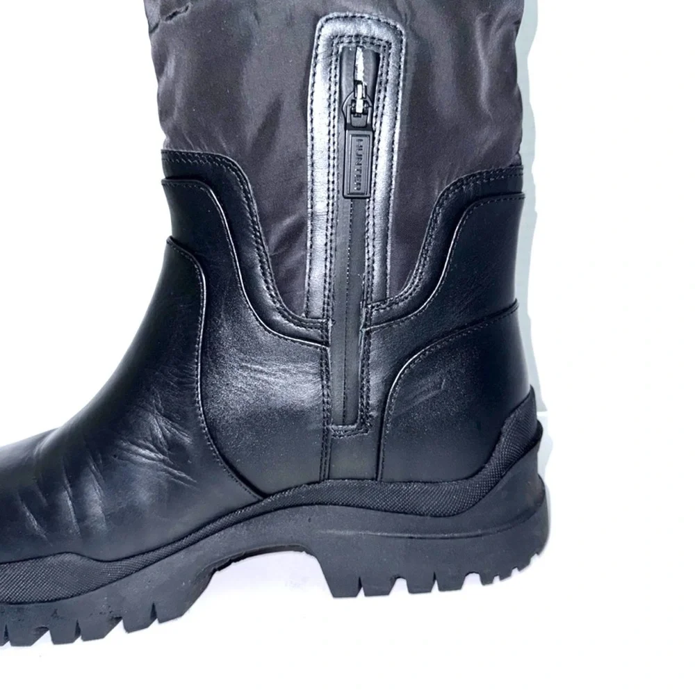 Hunter Wendy Black Tall Rail Boots 9US
